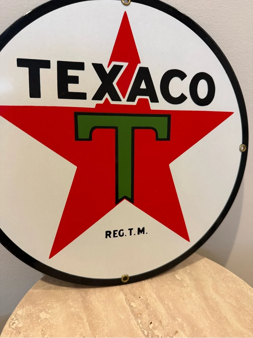 Vintage Ande Rooney TEXACO Porcelain Enamel Steel Sign